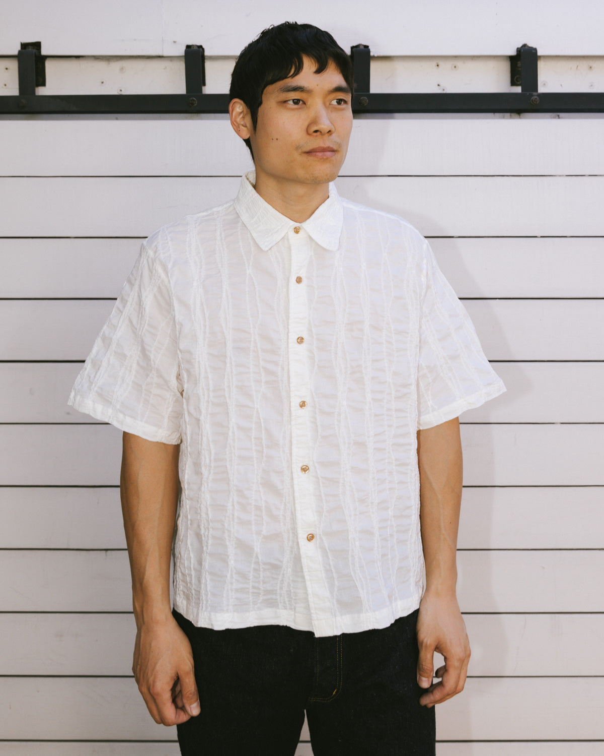 TWISTED PIPING SHIRT - NATURAL 2