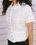 TWISTED SEERSUCKER BUTTON UP SHIRT - CREAM 5