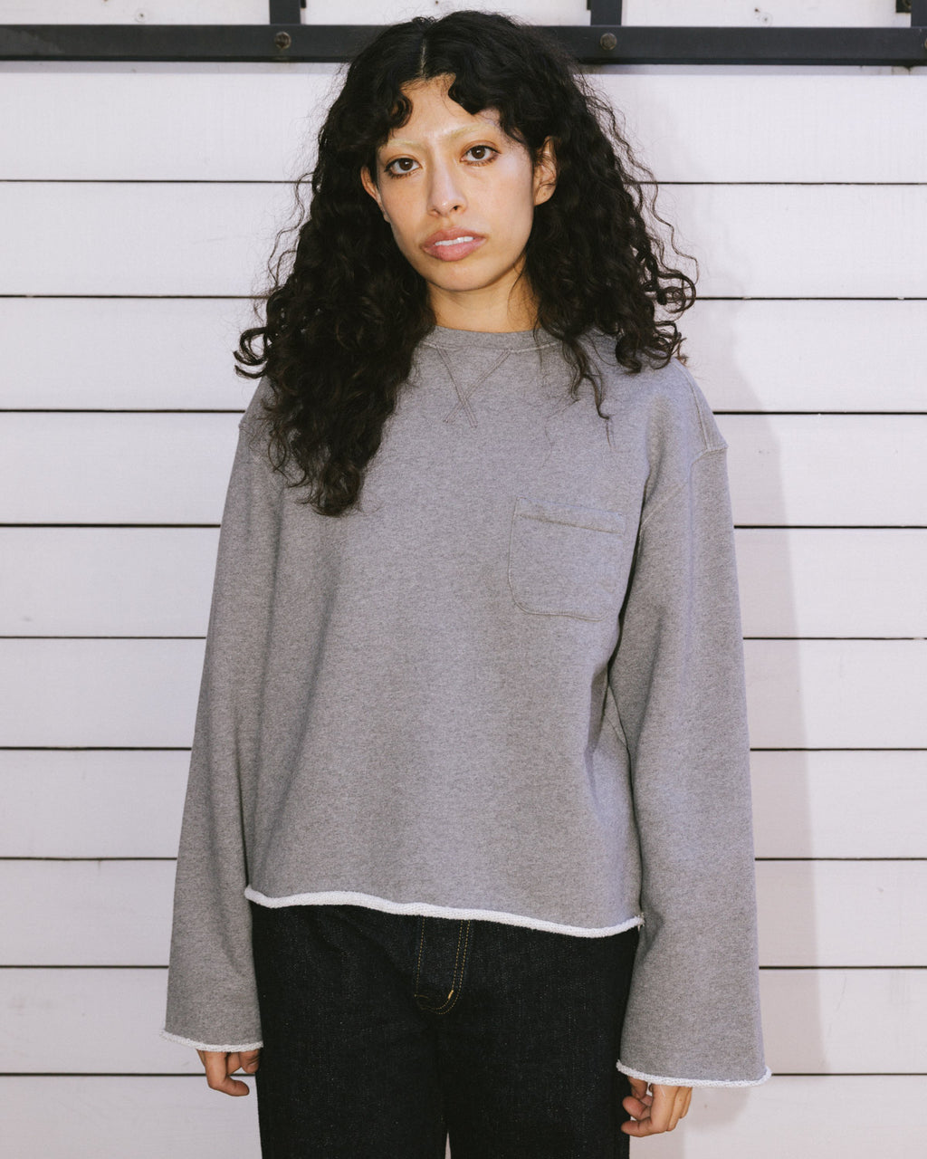 BOXY FRENCH TERRY SWEATSHIRT - HEATHER GREY 2