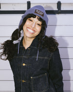 KNITTED EAR FLAP BEANIE - BLUE 3