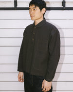 GINGHAM ROUND COLLAR SHIRT - BLACK 3
