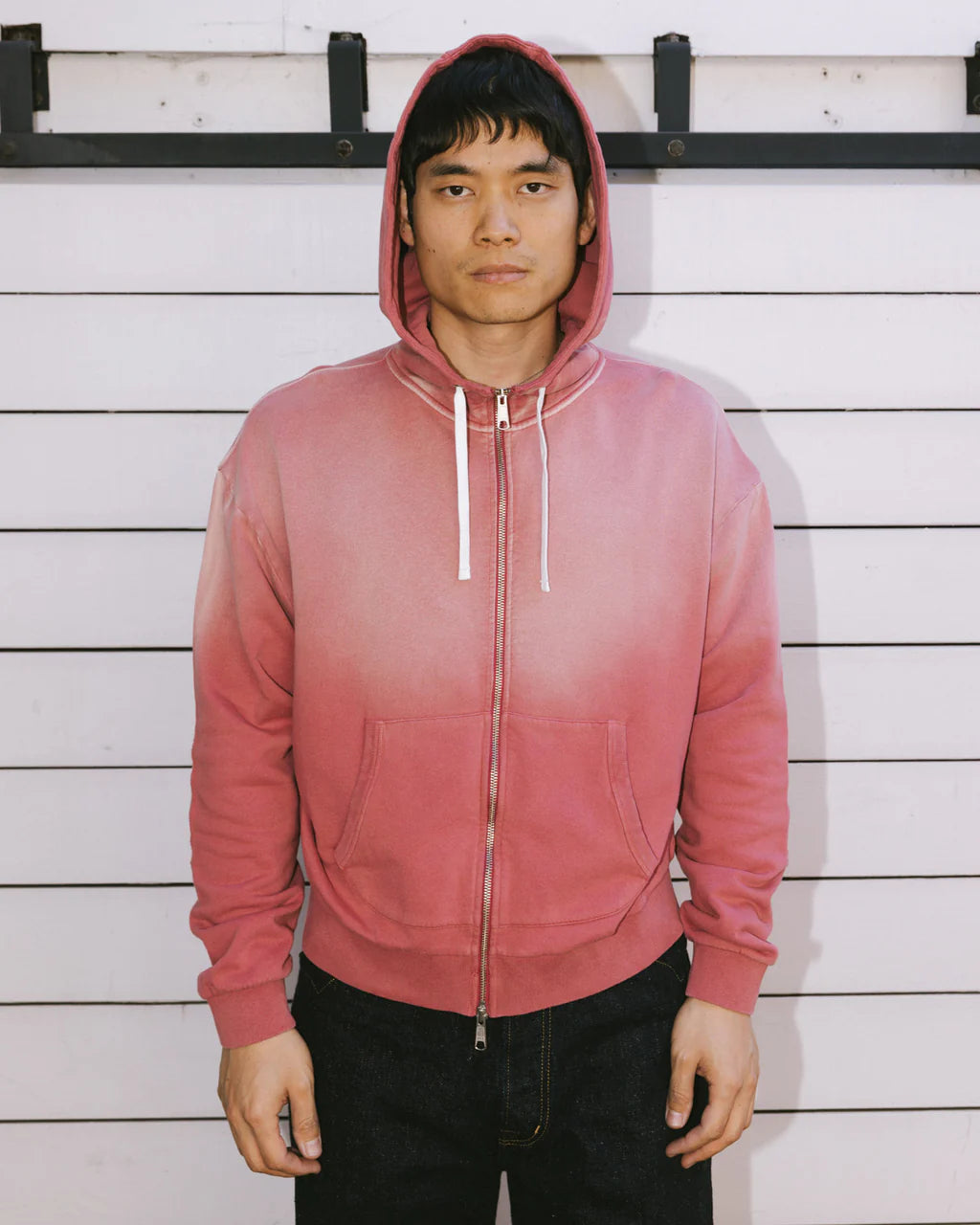 PADDED ELBOW ZIP-UP HOODIE - BRICK 3