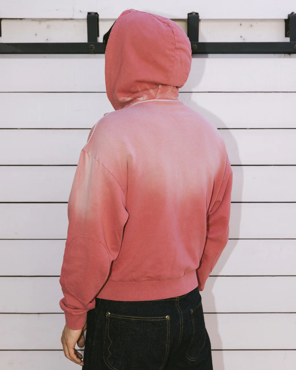 PADDED ELBOW ZIP-UP HOODIE - BRICK 6