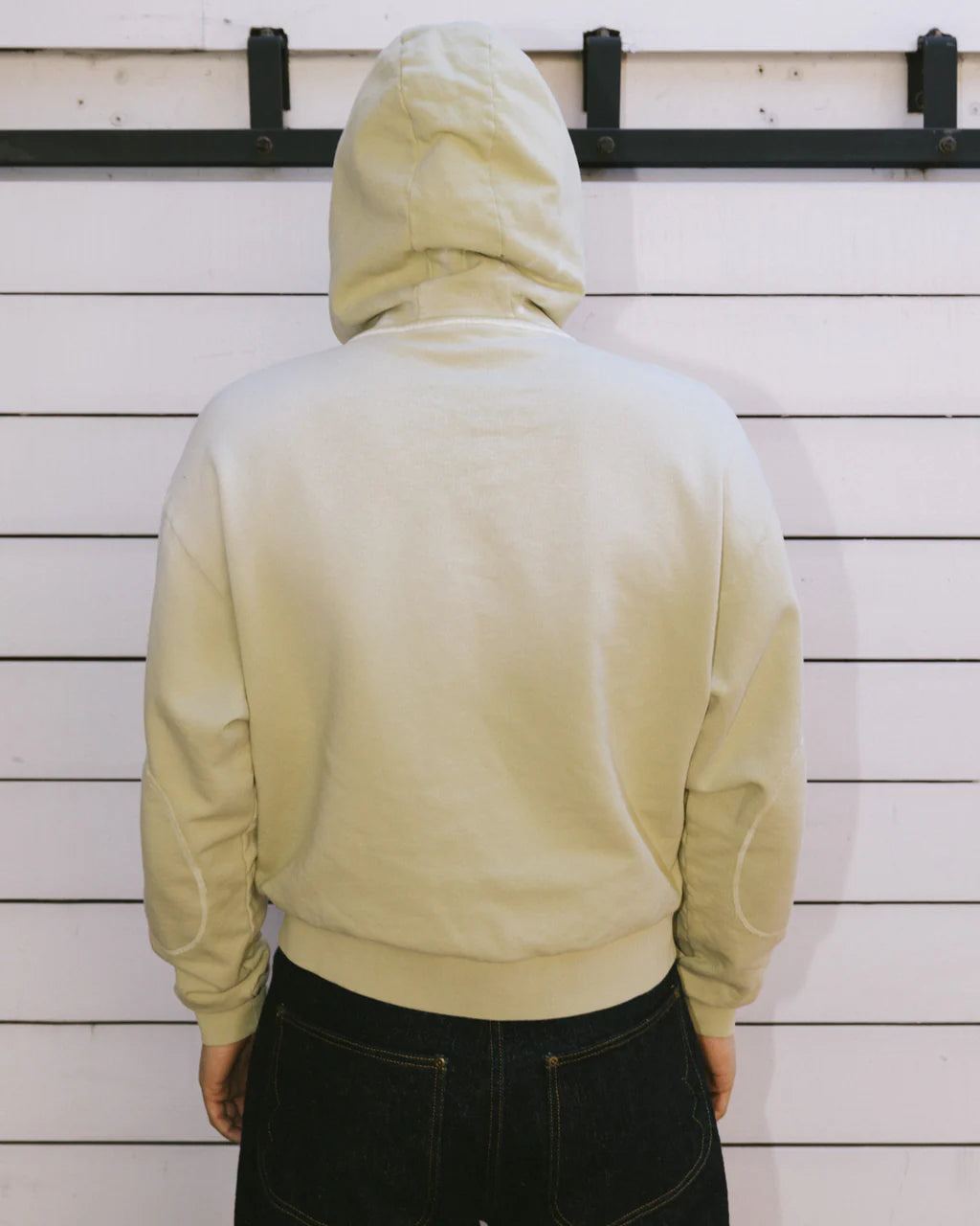 PADDED ELBOW ZIP-UP HOODIE - SAND 5