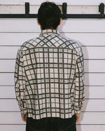 PLAID FRENCH TERRY BUTTON UP - SAND 4
