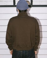 HALF ZIP COLLARED SWEATSHIRT - BROWN 4