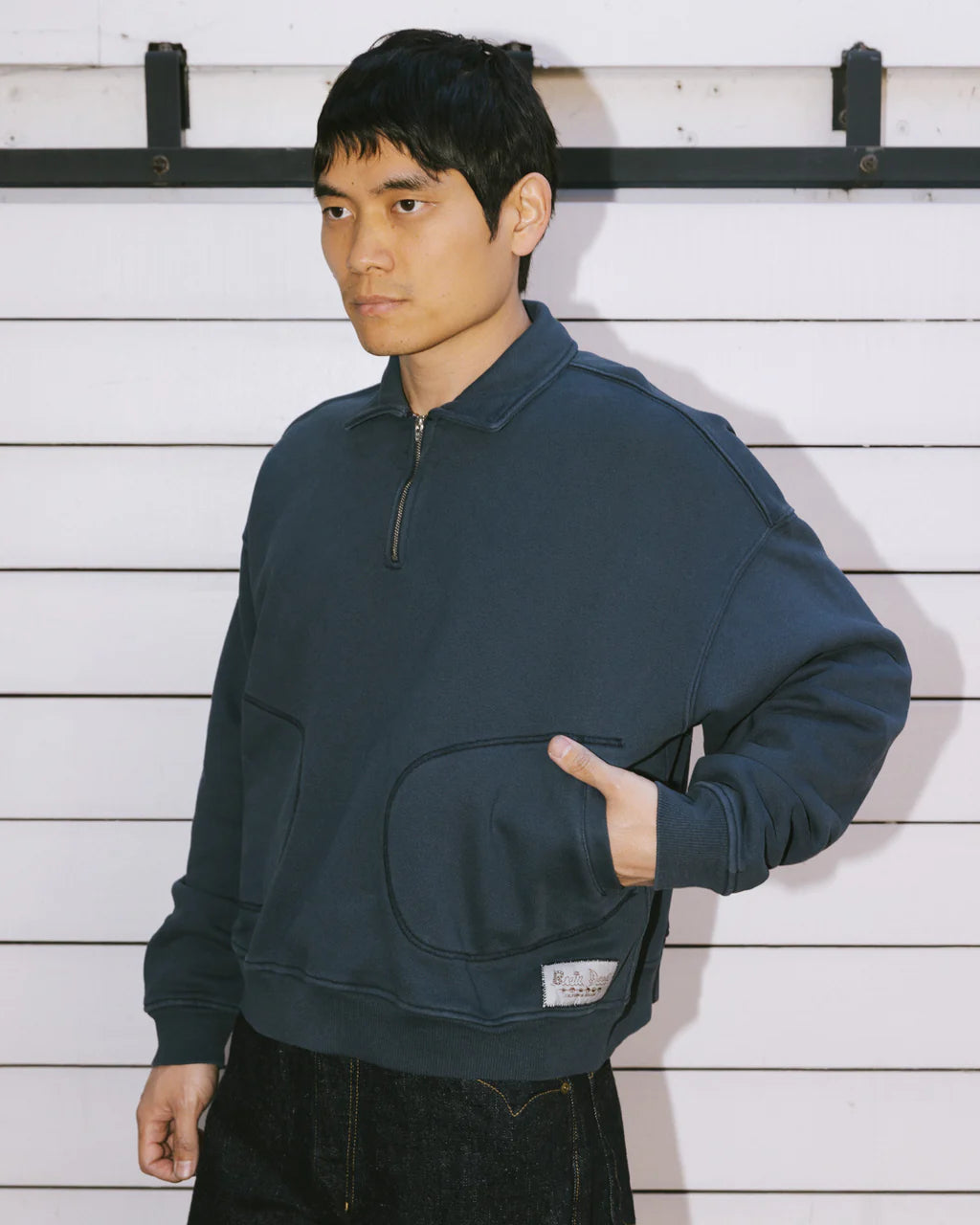 HALF ZIP COLLARED SWEATSHIRT - MIDNIGHT 3