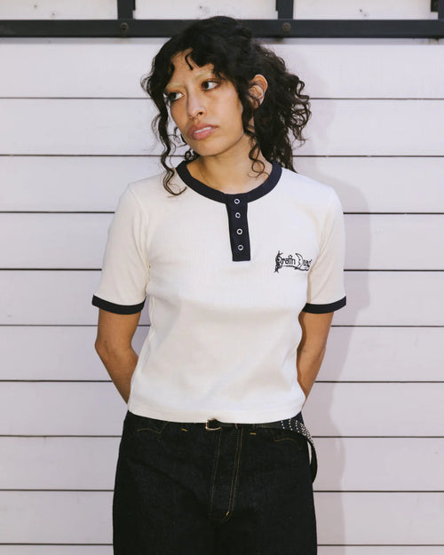 RIBBED HENLEY - NATURAL 2