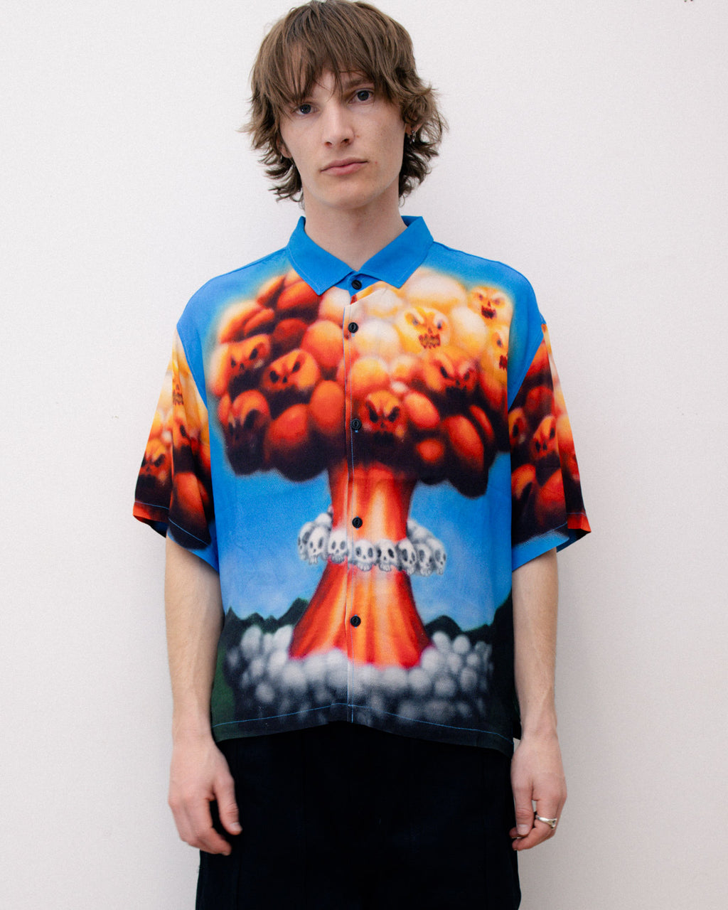 EXPLOSION SHORT SLEEVE BUTTON DOWN SHIRT - BLUE MULTI 4