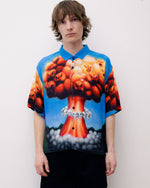 EXPLOSION SHORT SLEEVE BUTTON DOWN SHIRT - BLUE MULTI 4