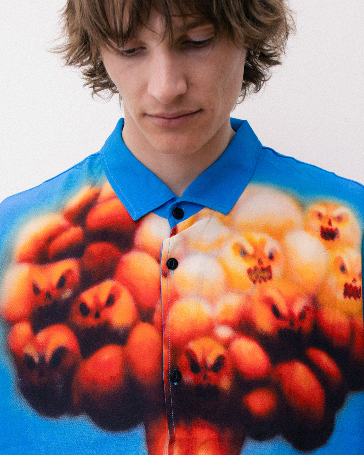 EXPLOSION SHORT SLEEVE BUTTON DOWN SHIRT - BLUE MULTI 5