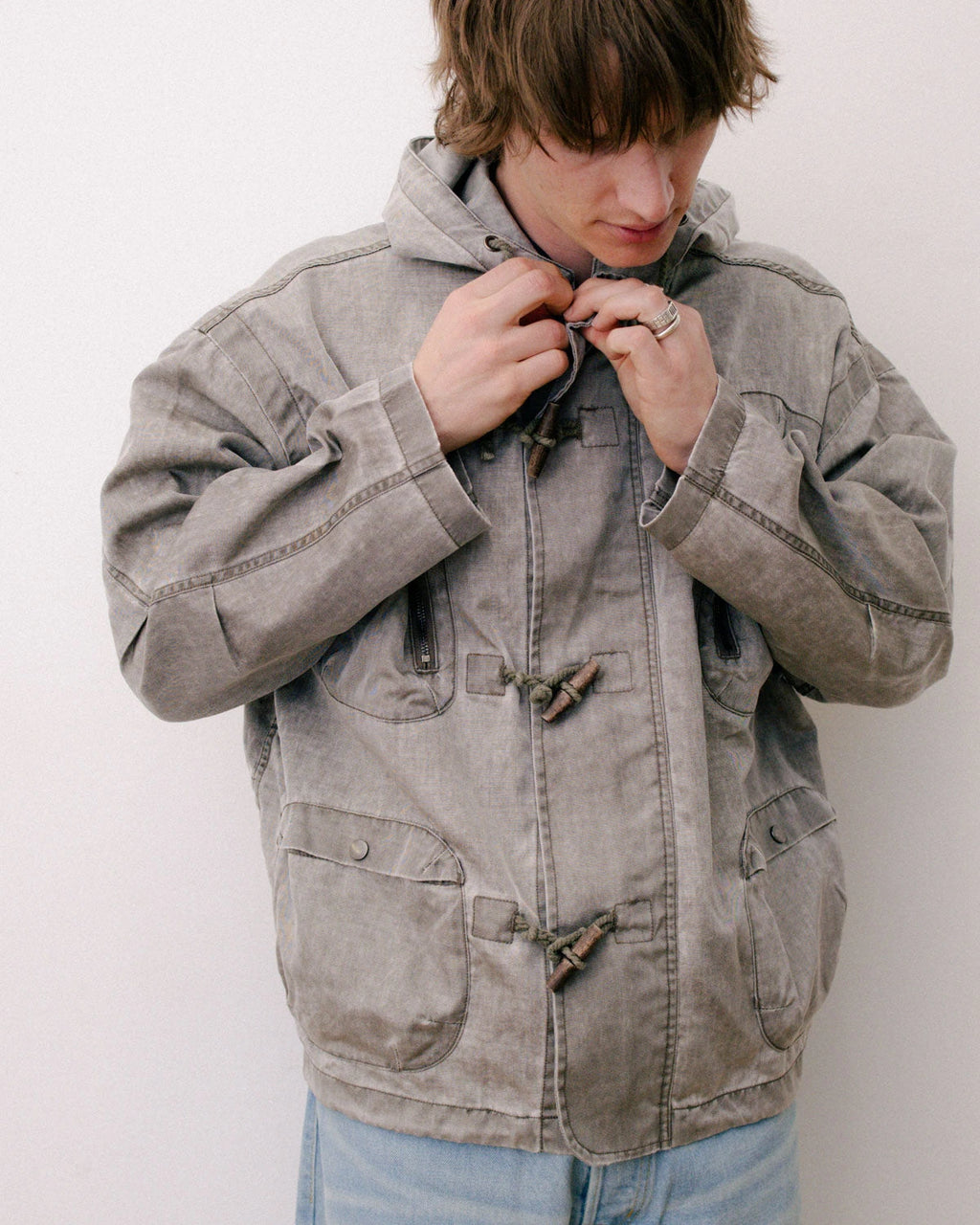 WASHED RIPSTOP TOGGLE JACKET - BROWN 5