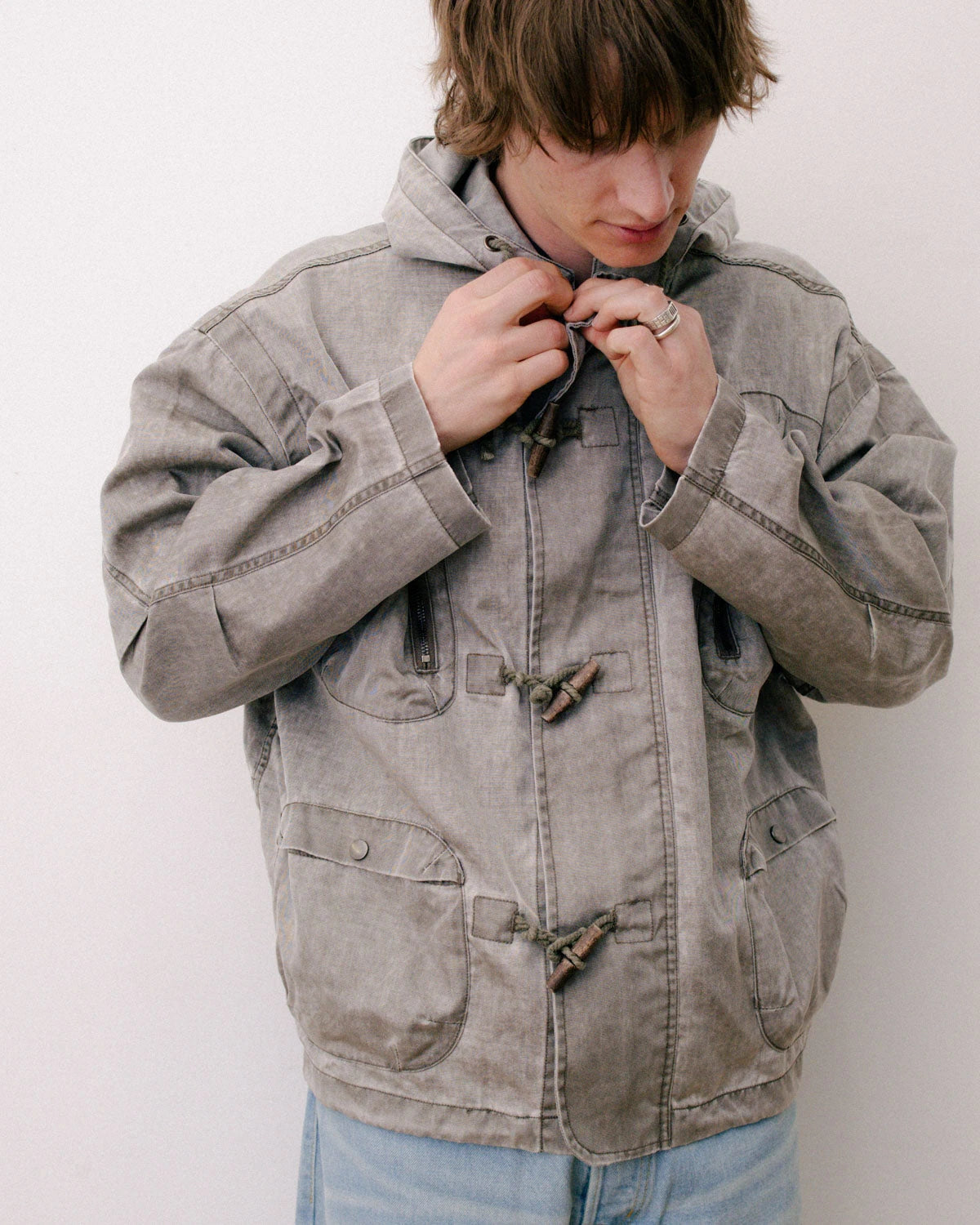 WASHED RIPSTOP TOGGLE JACKET - BROWN 5