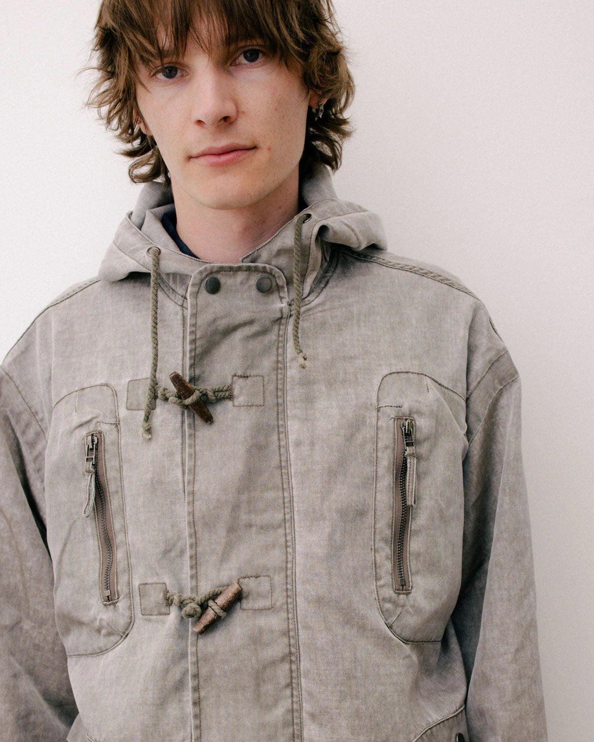 WASHED RIPSTOP TOGGLE JACKET - BROWN 3