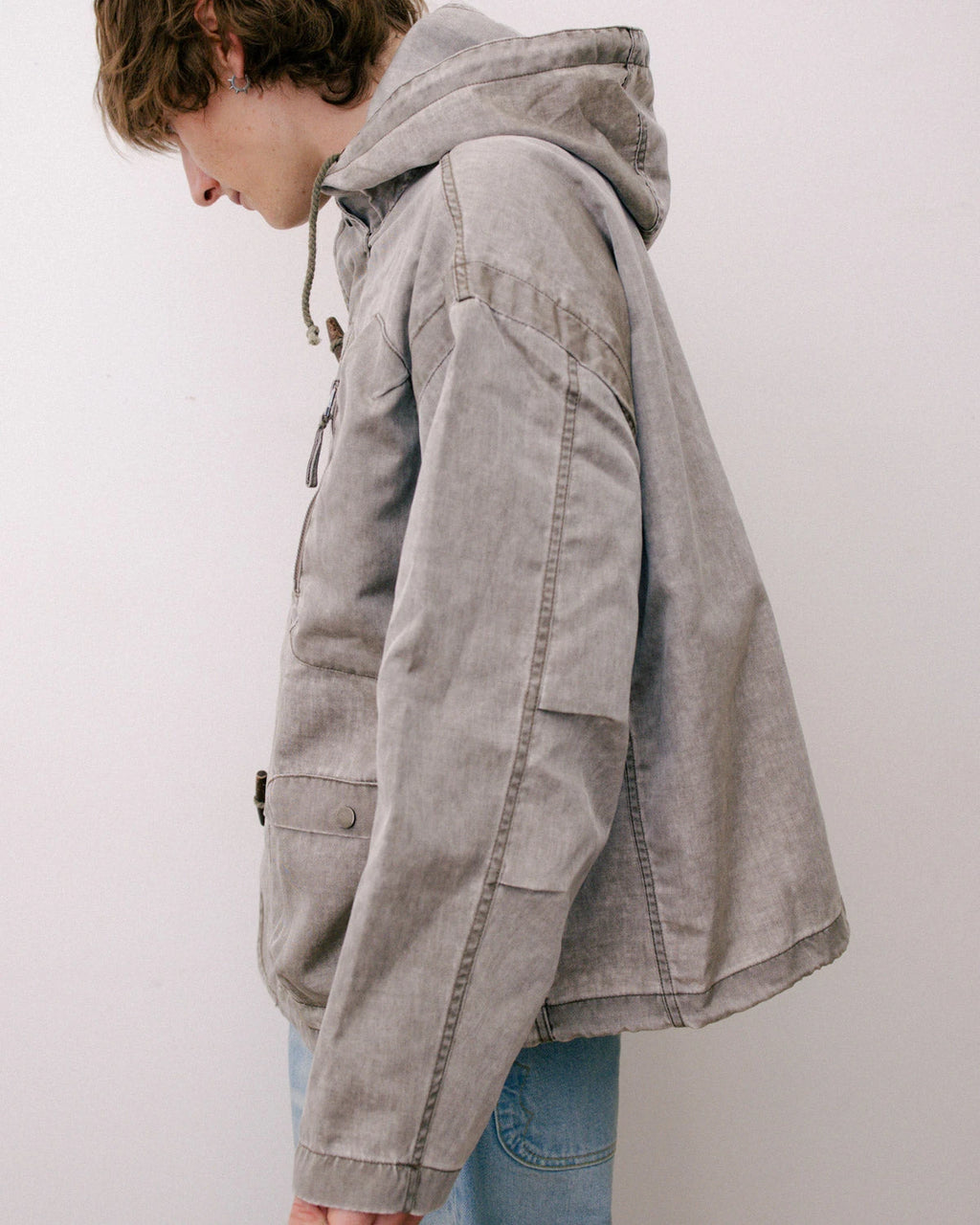 WASHED RIPSTOP TOGGLE JACKET - BROWN 6
