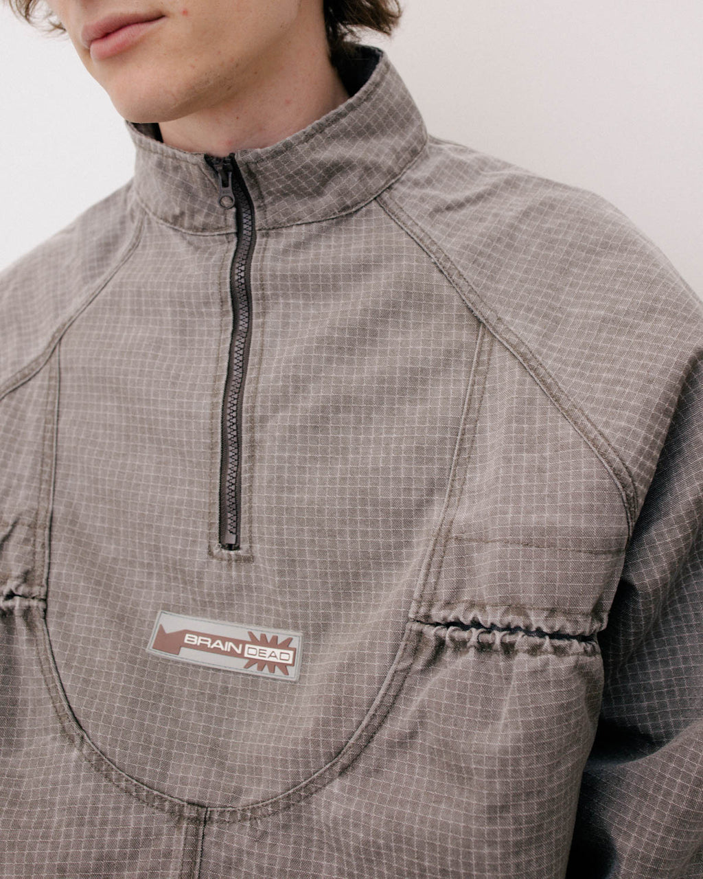 WASHED RIPSTOP EQUIPMENT HALF ZIP - BROWN 6