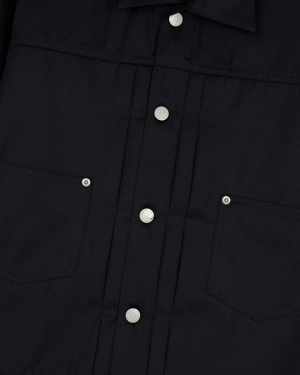 SERGE WOOL TRUCKER JACKET - BLACK 2