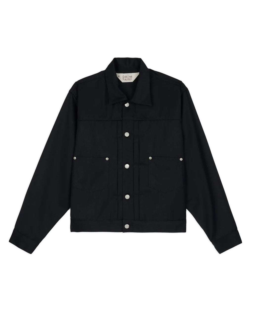 SERGE WOOL TRUCKER JACKET - BLACK 1