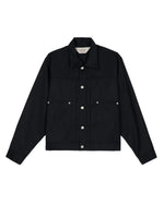 SERGE WOOL TRUCKER JACKET - BLACK 1