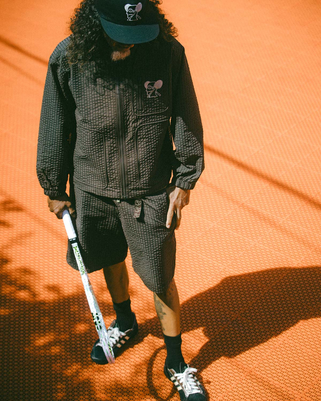 BRAIN DEAD EQUIPMENT TENNIS ZIP JACKET - BLACK 2