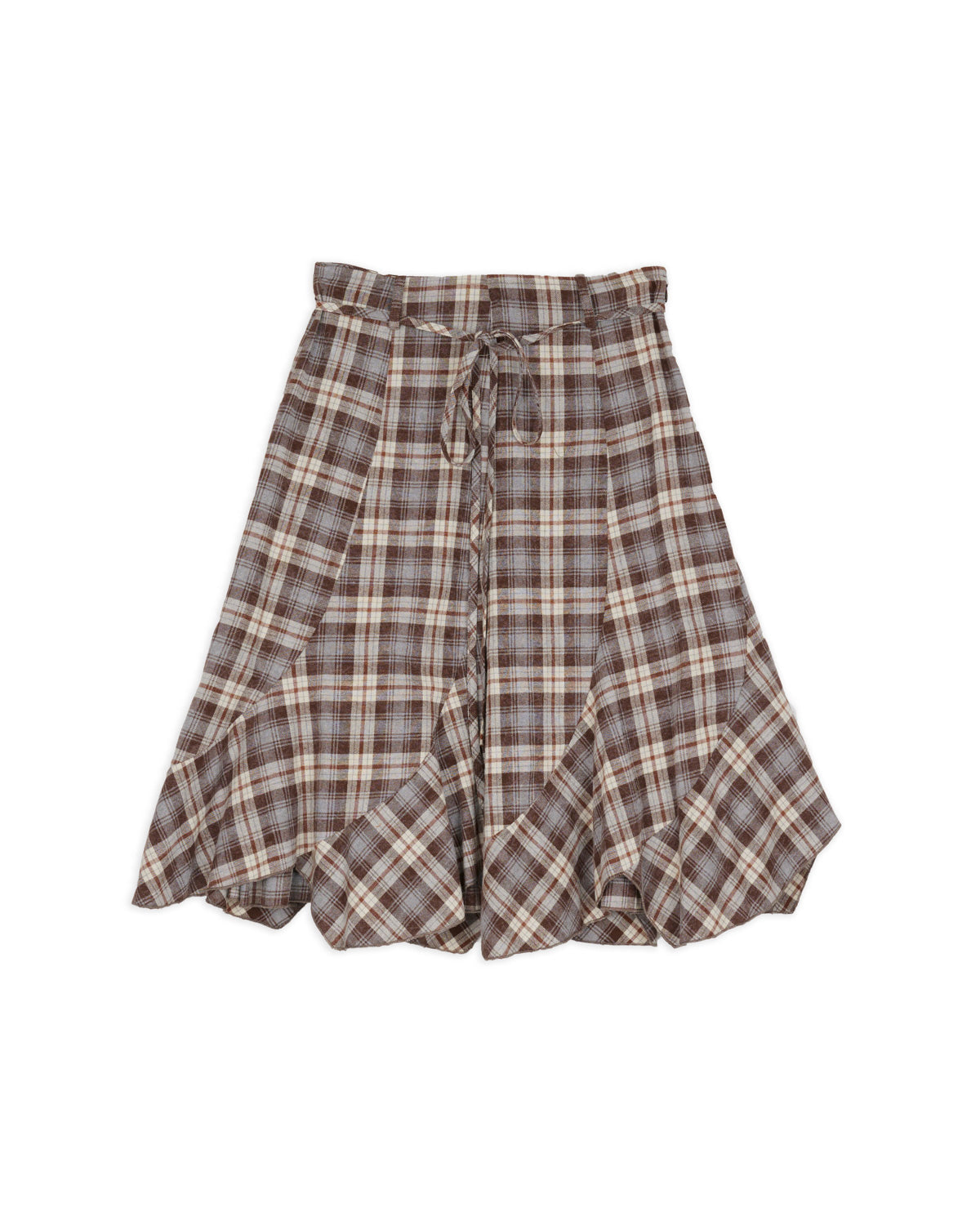 TWISTED PANEL SKIRT - CLOUDED PLAID 3