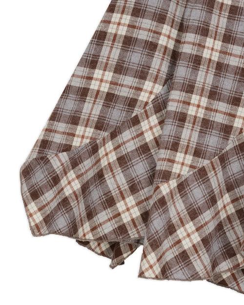 TWISTED PANEL SKIRT - CLOUDED PLAID 2