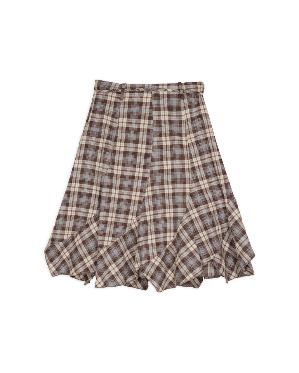 TWISTED PANEL SKIRT - CLOUDED PLAID 1