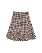TWISTED PANEL SKIRT - CLOUDED PLAID 1