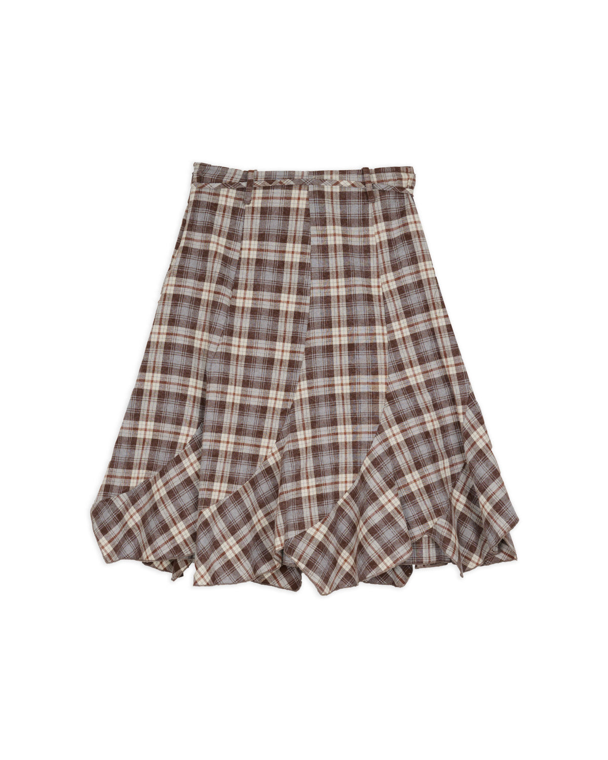 TWISTED PANEL SKIRT - CLOUDED PLAID 1