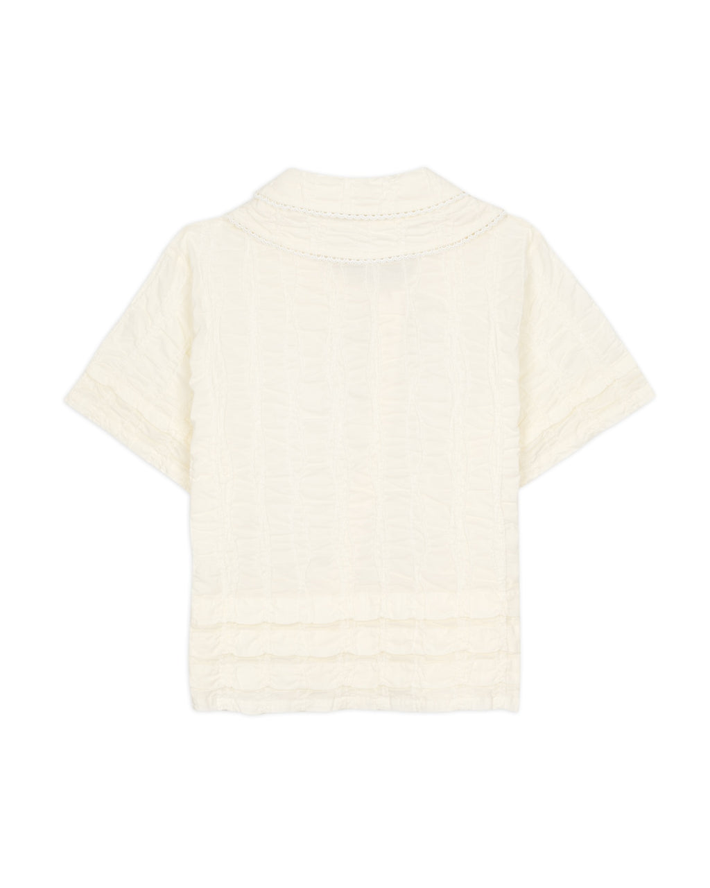 TWISTED SEERSUCKER BUTTON UP SHIRT - CREAM 6