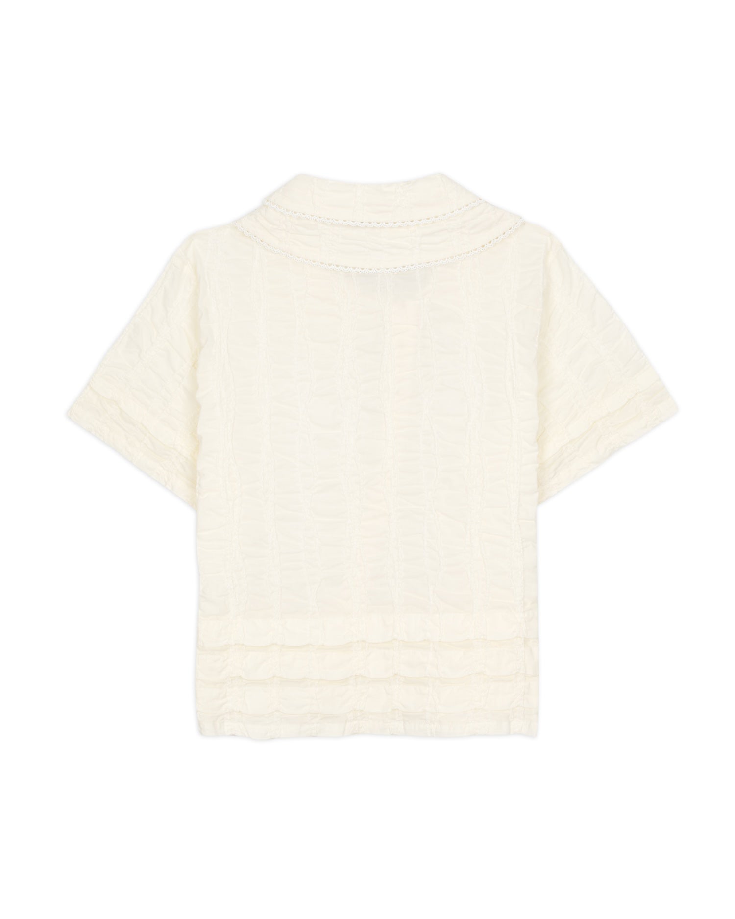 TWISTED SEERSUCKER BUTTON UP SHIRT - CREAM 6