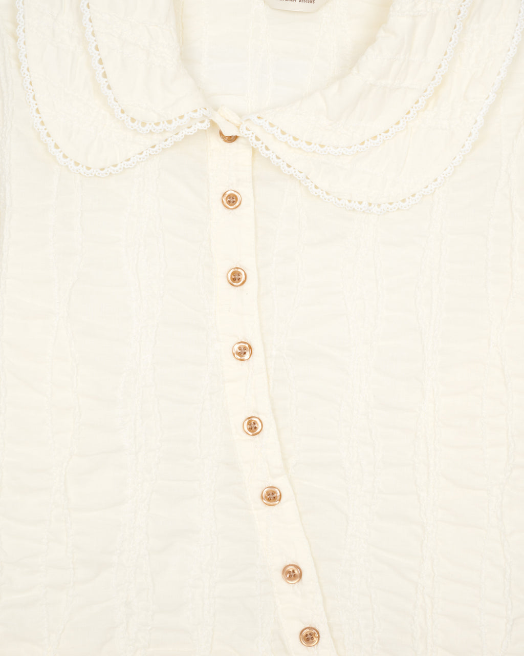 TWISTED SEERSUCKER BUTTON UP SHIRT - CREAM 7