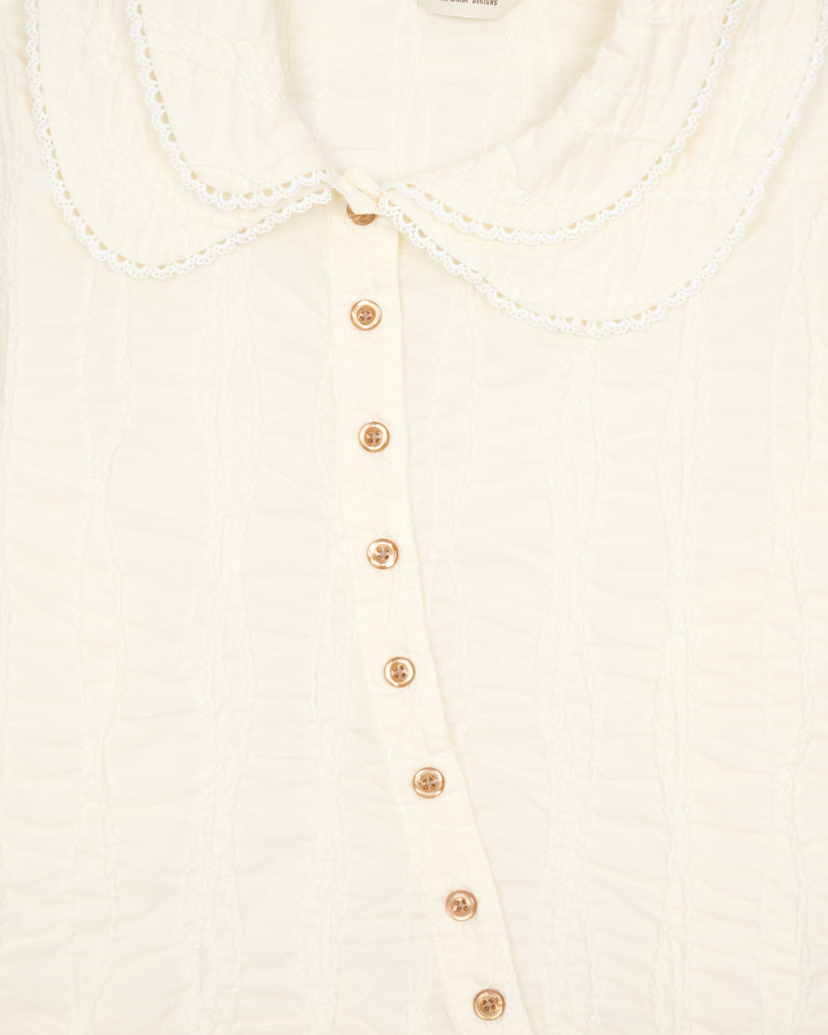 TWISTED SEERSUCKER BUTTON UP SHIRT - CREAM 7