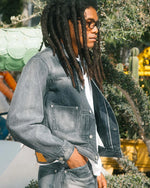 13.2OZ SELVEDGE DENIM TRUCKER JACKET - WASHED BLACK 2
