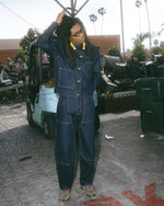 DENIM CROPPED ENGINEER JACKET - WASHED INDIGO 5