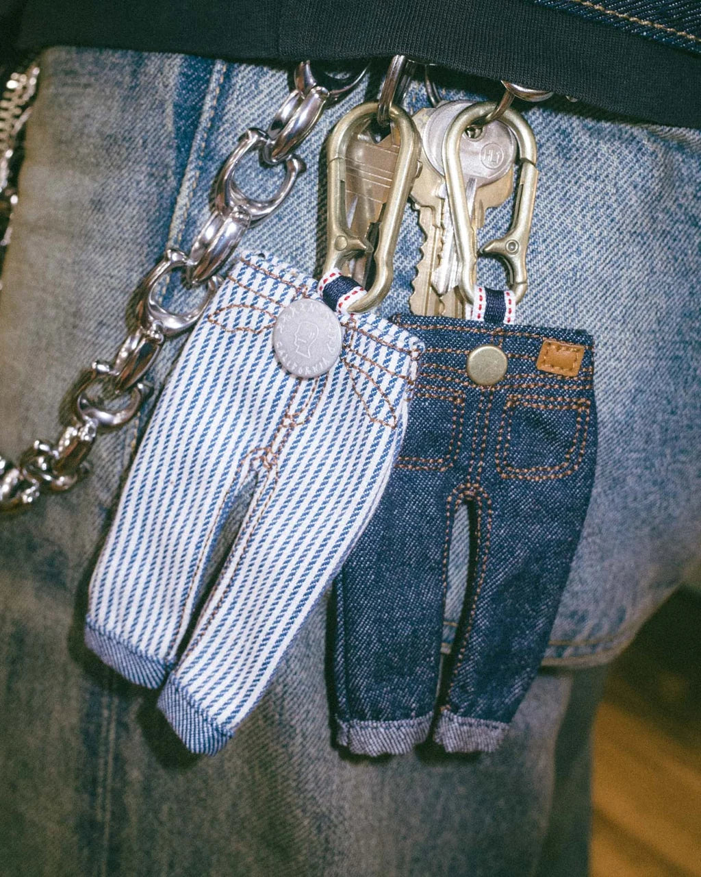 Type 00 Denim Keychain Charm - Hickory Stripe 5