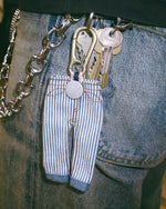 Type 00 Denim Keychain Charm - Hickory Stripe 3