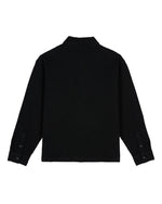 WAFFLE BUTTON FRONT SHIRT - BLACK 3