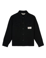 WAFFLE BUTTON FRONT SHIRT - BLACK 1
