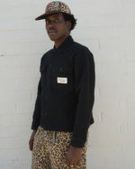 WAFFLE BUTTON FRONT SHIRT - BLACK 2