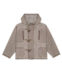 WASHED RIPSTOP TOGGLE JACKET - BROWN