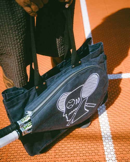 BRAIN DEAD EQUIPMENT WAXED CANVAS TENNIS TOTE - NAVY 2