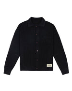 PIGMENT DYE LONG SLEEVE POLO SWEATER - INK 1