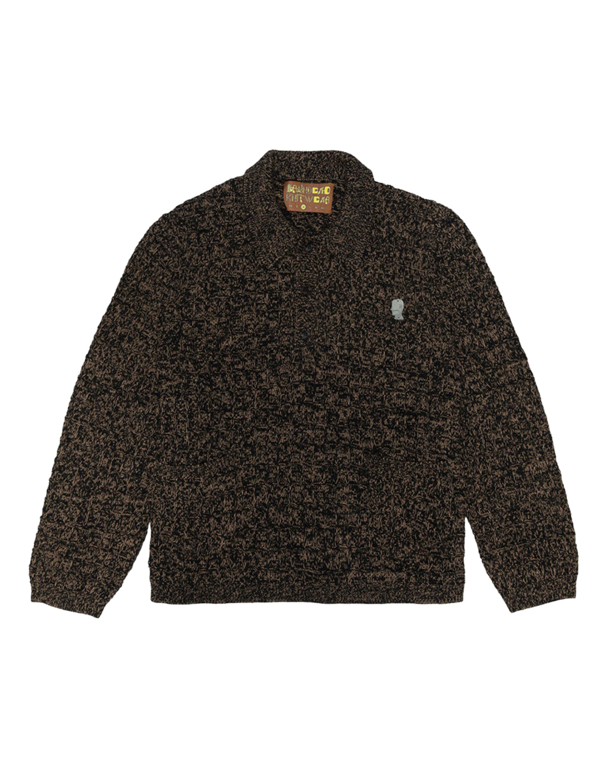 WAFFLE PULLOVER SWEATER - CHARCOAL 1