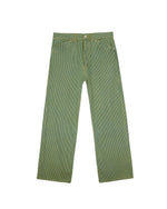 TYPE 00 HICKORY STRIPE DENIM PANT - GREEN 1