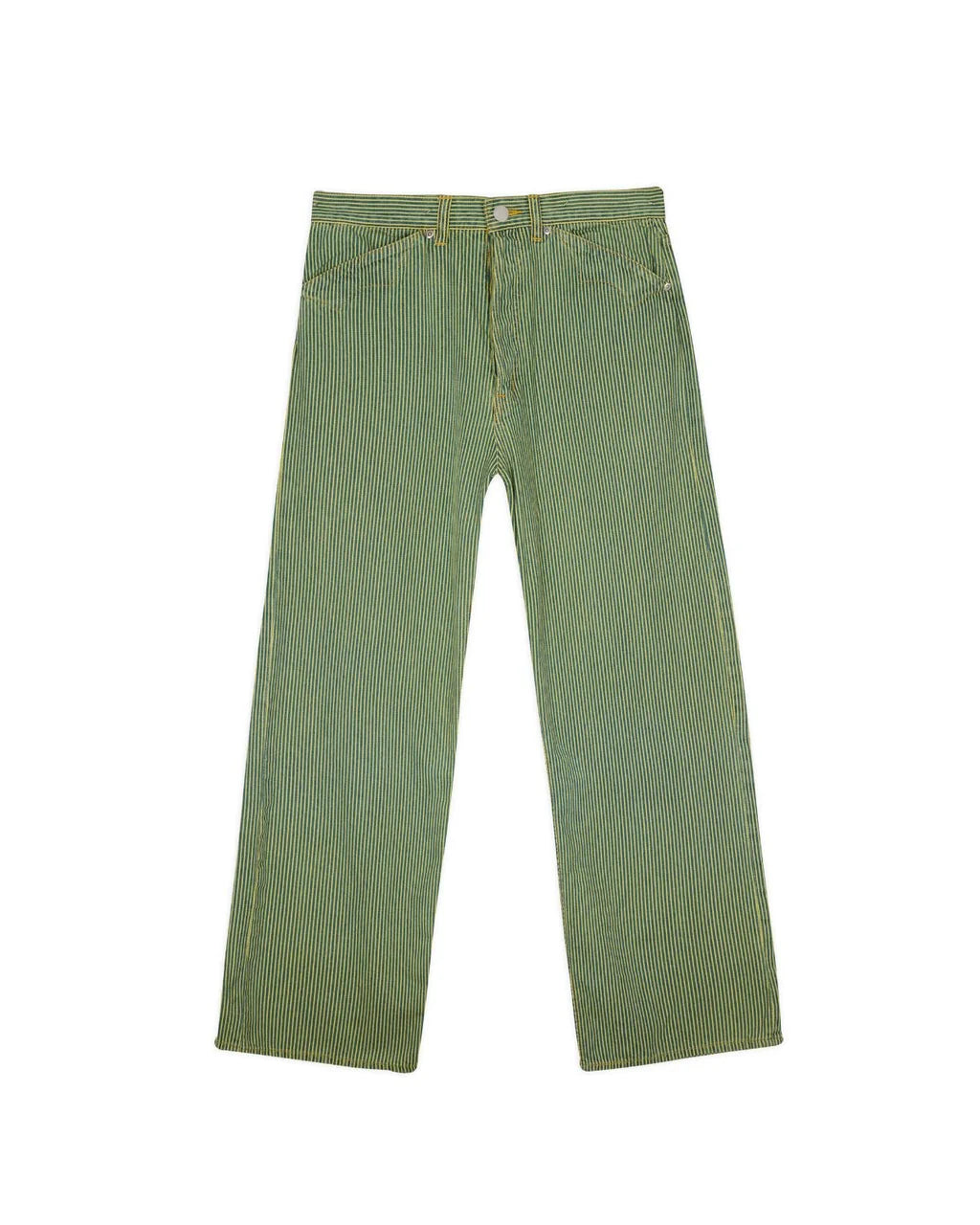 TYPE 00 HICKORY STRIPE DENIM PANT - GREEN 1