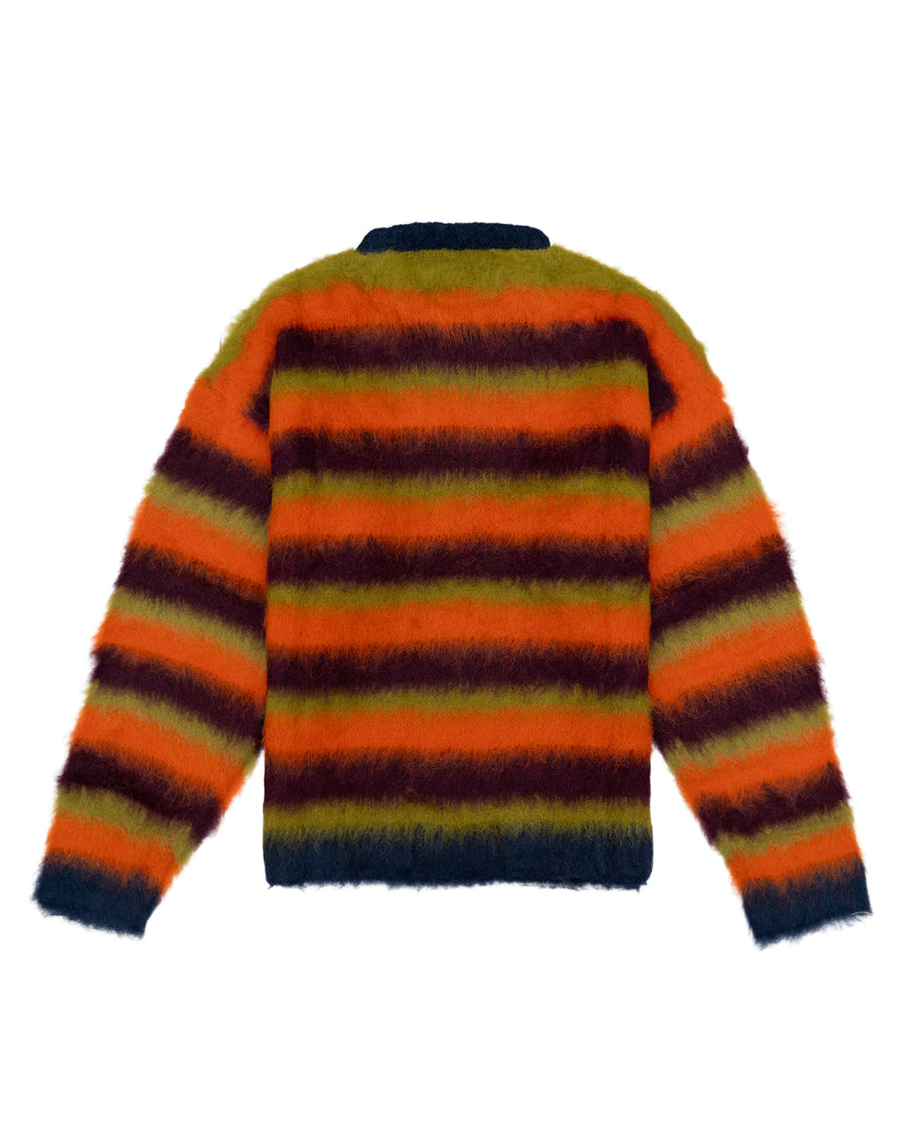 BLURRY LINES ALPACA CREWNECK SWEATER - ORANGE MULTI 2