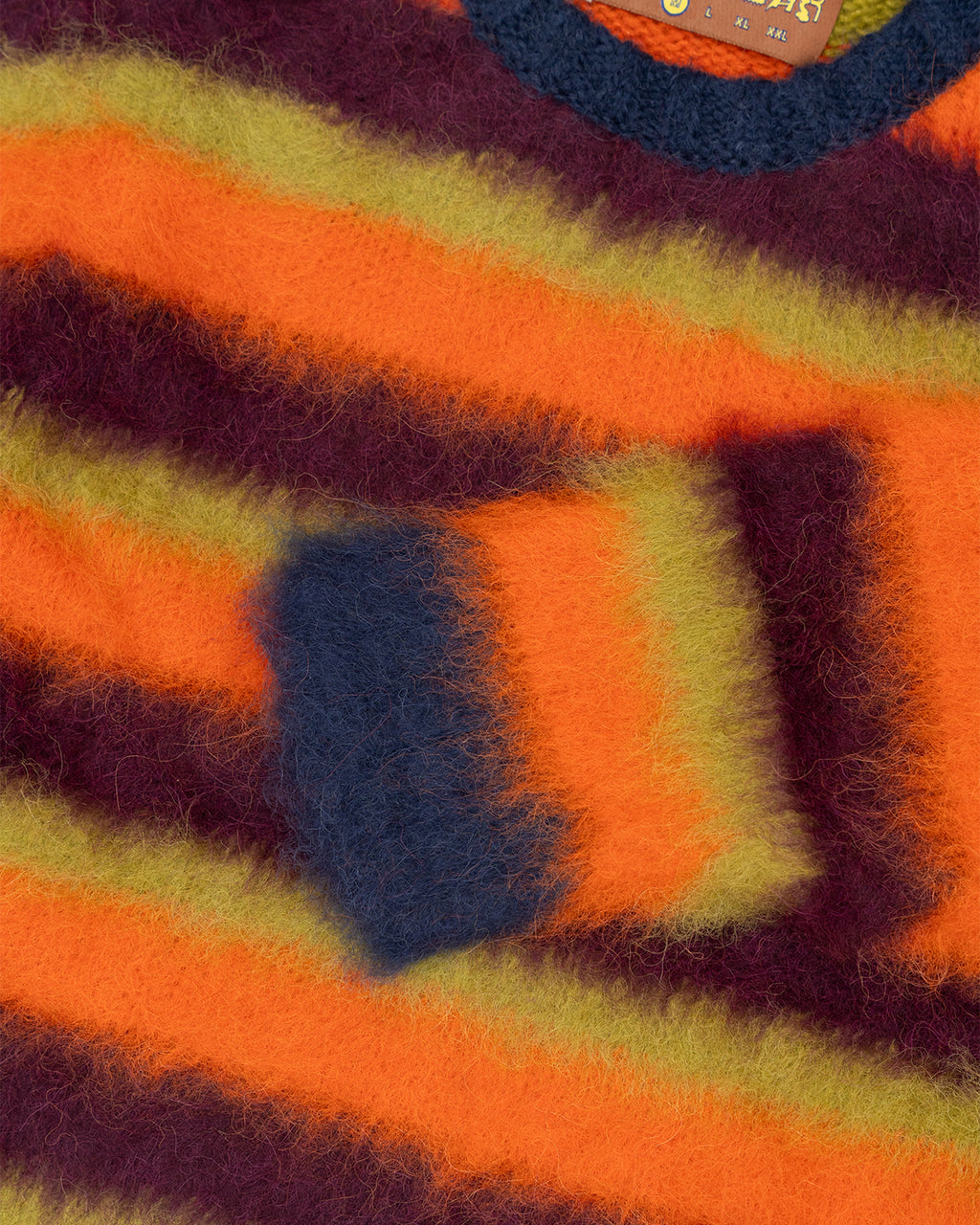 BLURRY LINES ALPACA CREWNECK SWEATER - ORANGE MULTI 3